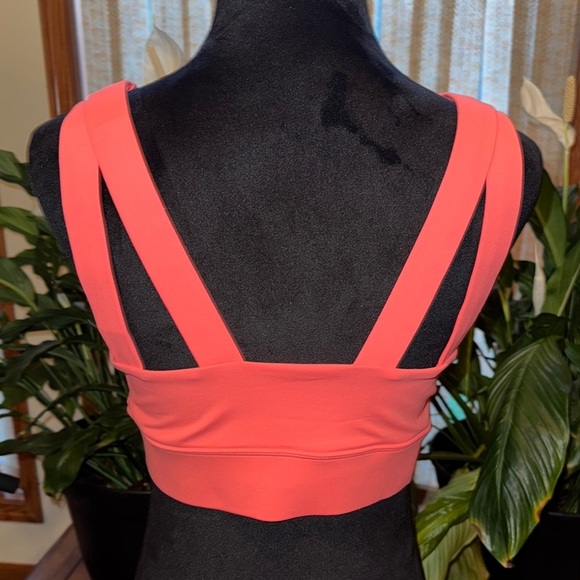 Jockey Orange Pink Fitted Crop Sports Bra NWOT - Picture 3 of 7